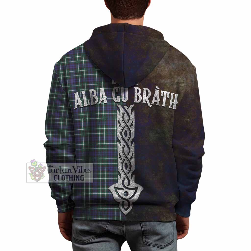 Tartan Vibes Clothing Allardice Tartan Family Crest Hoodie Alba Gu Brath Be Brave Lion Ancient Style
