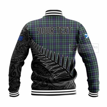 Allardice Crest Tartan Baseball Jacket with New Zealand Silver Fern Half Style - Tartan Vibes Clothing