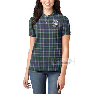 Allardice Tartan Women's Polo Shirt with Family Crest Celtic Skull Style - Tartan Vibes Clothing