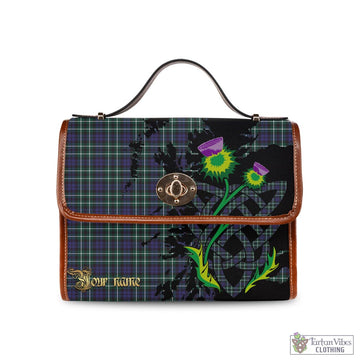 Allardice Tartan Waterproof Canvas Bag with Scotland Map and Thistle Celtic Accents
