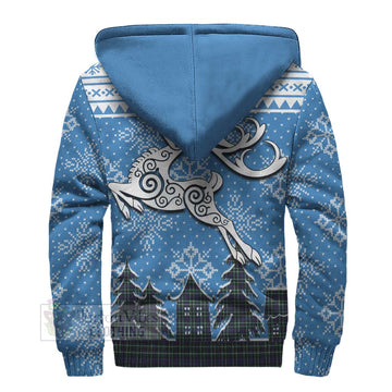 Allardice Clan Christmas Sherpa Hoodie Celtic Reindeer Style - Tartan Vibes Clothing