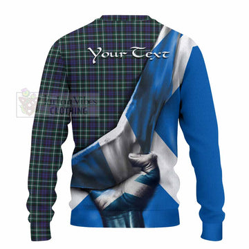 Allardice Tartan Knitted Sweater with Family Crest Scotland Patriotic Style - Tartan Vibes Clothing