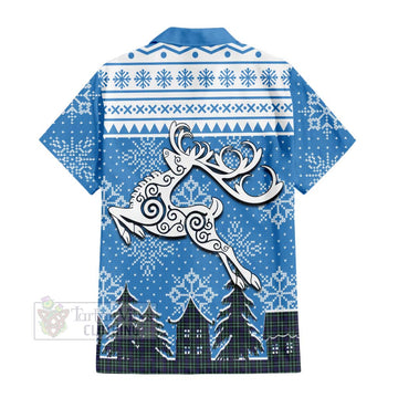 Allardice Clan Christmas Hawaiian Shirt Celtic Reindeer Style - Tartan Vibes Clothing