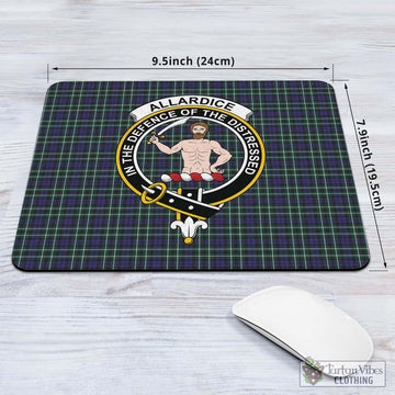 Tartan Vibes Clothing Allardice Tartan Mouse Pad with Family Crest