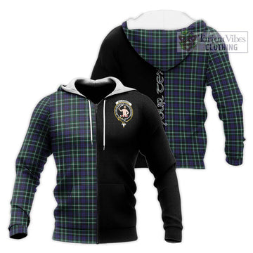 Allardice Tartan Knitted Hoodie with Family Crest and Half Of Me Style Unisex Knitted Zip Hoodie - Tartan Vibes Clothing
