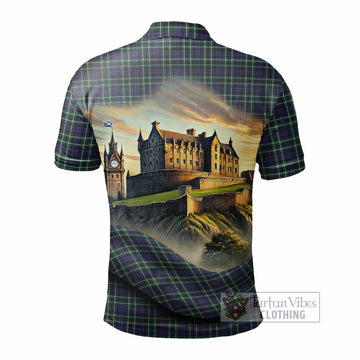 Tartan Vibes Clothing Allardice Tartan Family Crest Polo Shirt with Scottish Ancient Castle Stype