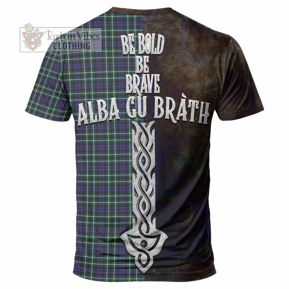 Tartan Vibes Clothing Allardice Tartan Family Crest T-Shirt Alba Gu Brath Be Brave Lion Ancient Style