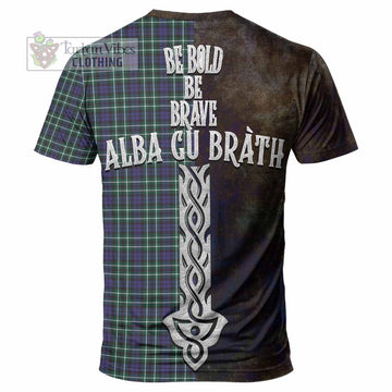 Allardice Tartan Family Crest T-Shirt Alba Gu Brath Be Brave Lion Ancient Style