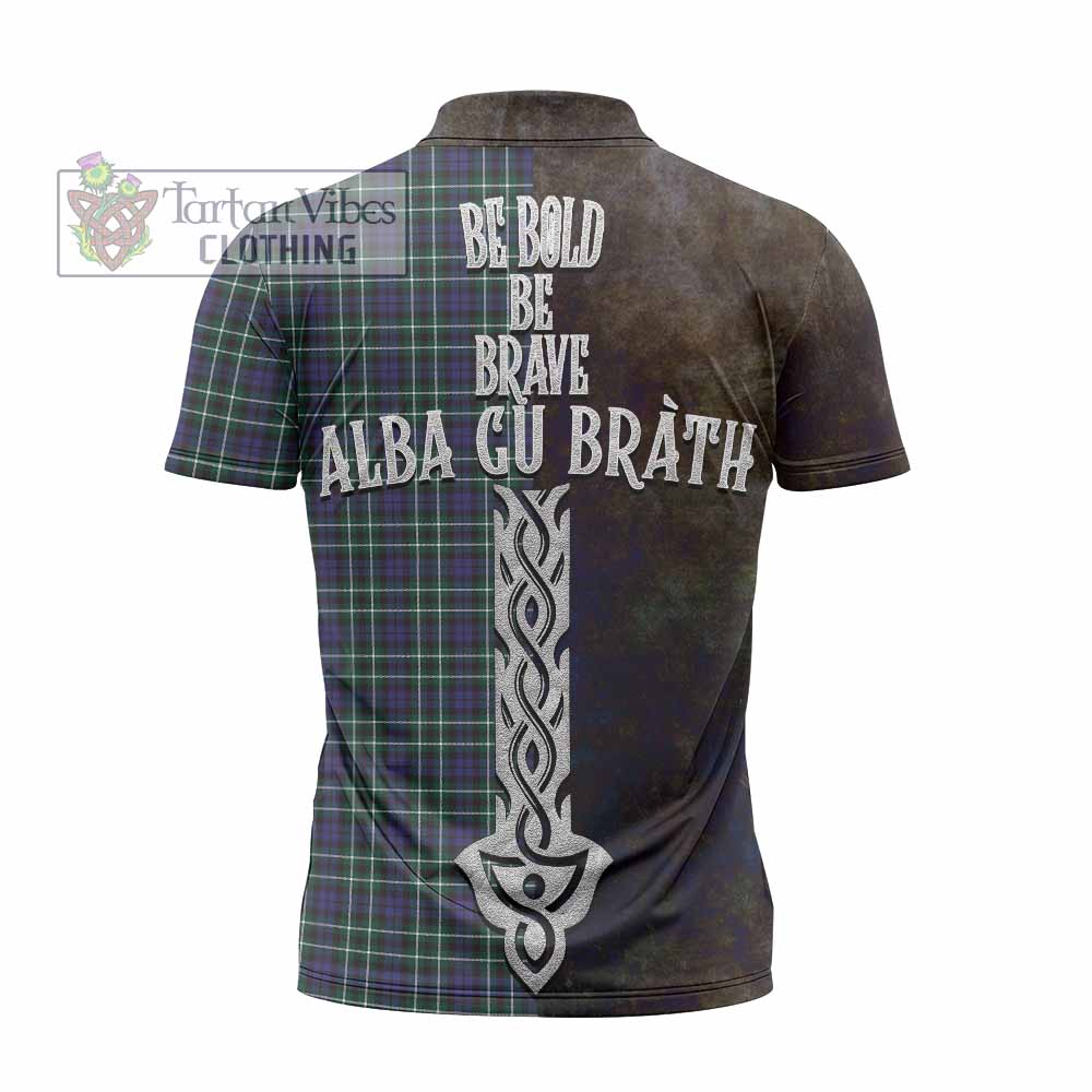 Tartan Vibes Clothing Allardice Tartan Family Crest Zipper Polo Shirt Alba Gu Brath Be Brave Lion Ancient Style