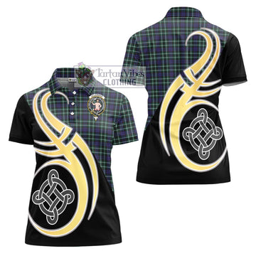 Allardice Tartan Women's Polo Shirt with Family Crest and Celtic Symbol Style - Tartan Vibes Clothing