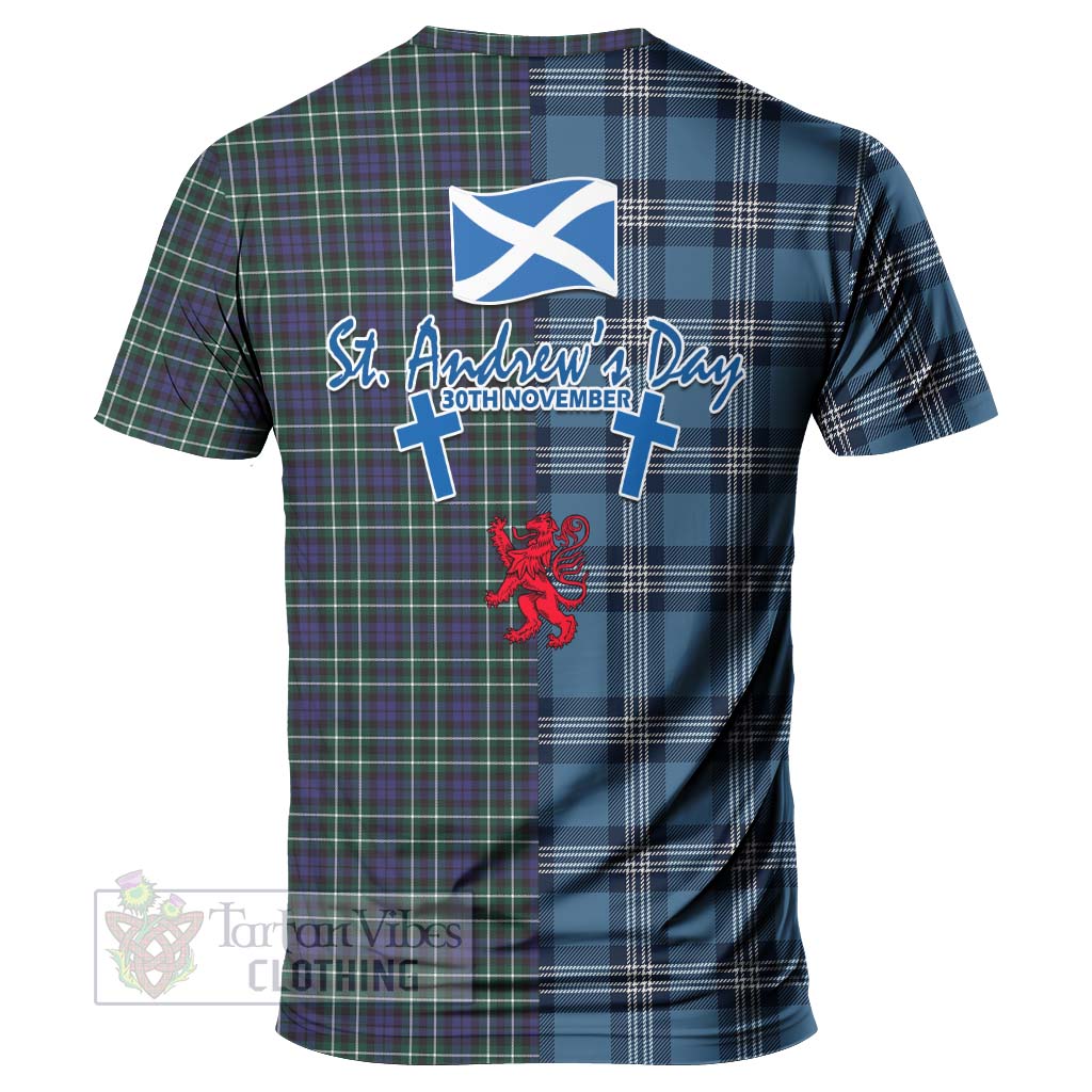 Allardice Tartan T-Shirt Happy St. Andrew's Day Half Tartan Style - Tartan Vibes Clothing