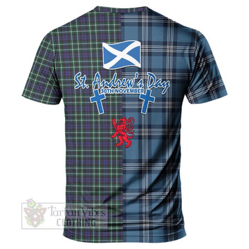 Allardice Tartan T-Shirt Happy St. Andrew's Day Half Tartan Style - Tartan Vibes Clothing