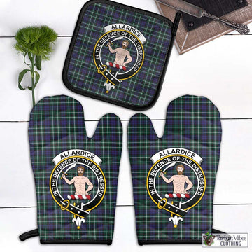 Allardice Tartan Combo Oven Mitt & Pot-Holder with Family Crest Combo 1 Oven Mitt & 1 Pot-Holder Black - Tartan Vibes Clothing
