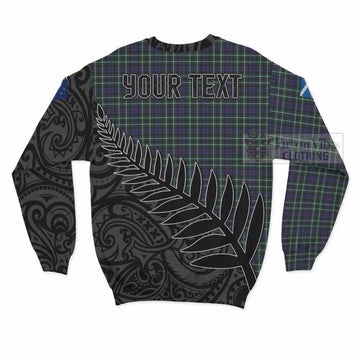 Allardice Crest Tartan Sweatshirt with New Zealand Silver Fern Half Style - Tartan Vibes Clothing