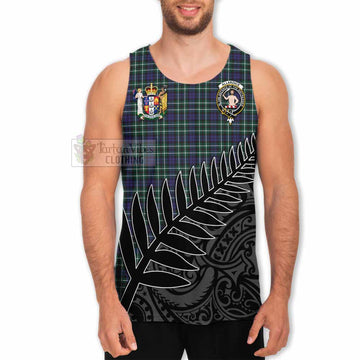 Allardice Crest Tartan Men's Tank Top with New Zealand Silver Fern Half Style - Tartan Vibes Clothing
