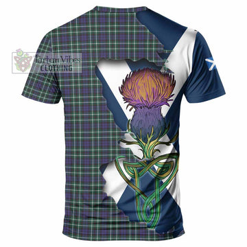 Tartan Vibes Clothing Allardice Tartan Family Crest T-Shirt Scottish Thistle Celtic Inspired