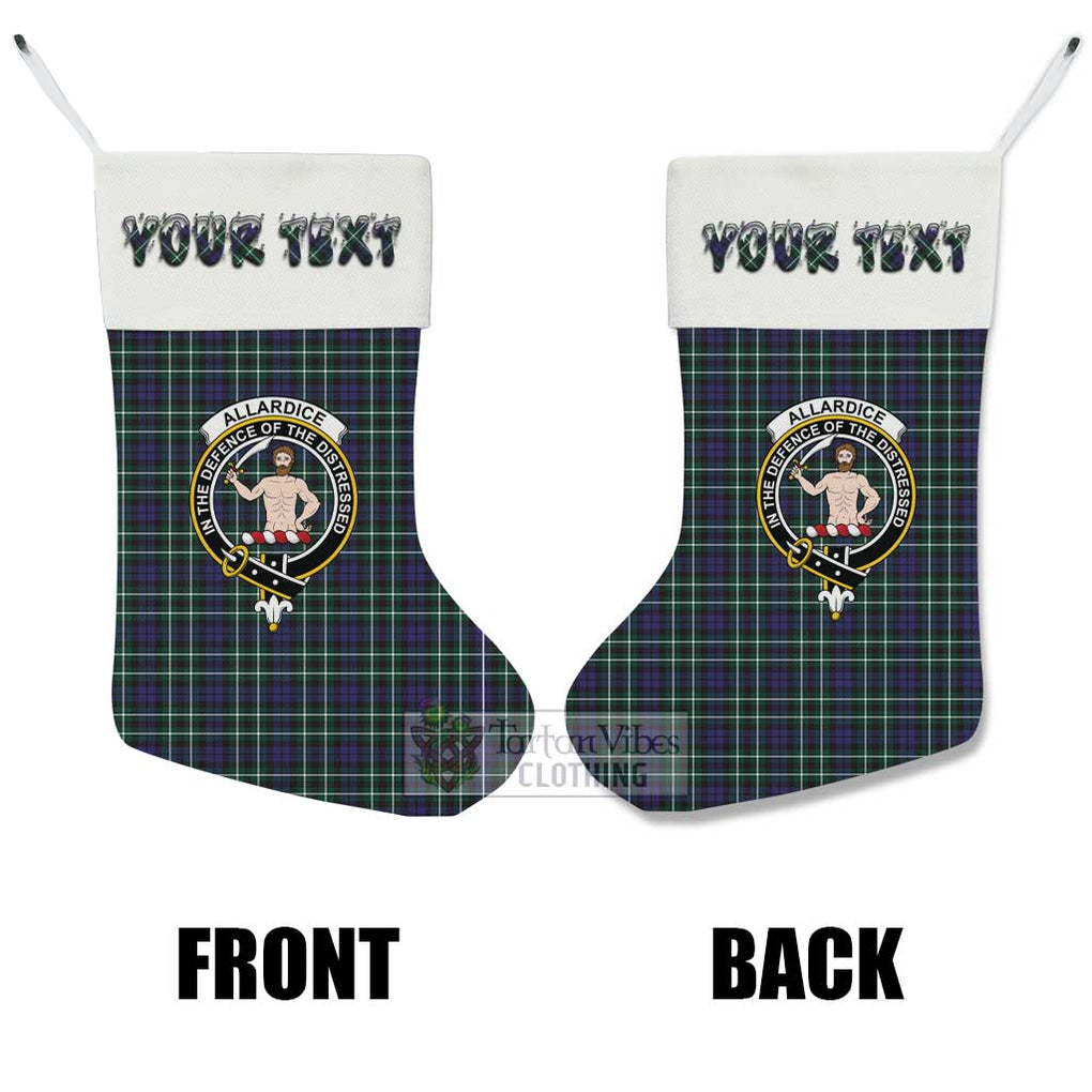 Allardice Tartan Family Crest Christmas Stocking with Personalized Text - Tartan Vibes Clothing