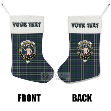 Allardice Tartan Family Crest Christmas Stocking with Personalized Text - Tartan Vibes Clothing