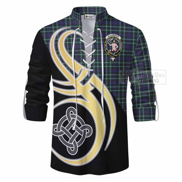 Allardice Tartan Ghillie Kilt Shirt with Family Crest and Celtic Symbol Style - Tartan Vibes Clothing