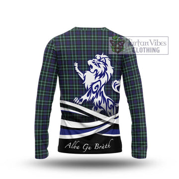 Allardice Tartan Long Sleeve T-Shirt with Alba Gu Brath Regal Lion Emblem - Tartan Vibes Clothing