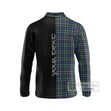 Allardice Tartan Long Sleeve Polo Shirt with Family Crest and Half Of Me Style - Tartan Vibes Clothing