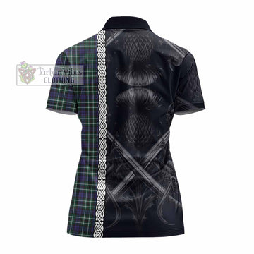 Allardice Tartan Women's Polo Shirt with Family Crest Cross Sword Thistle Celtic Vibes - Tartan Vibes Clothing