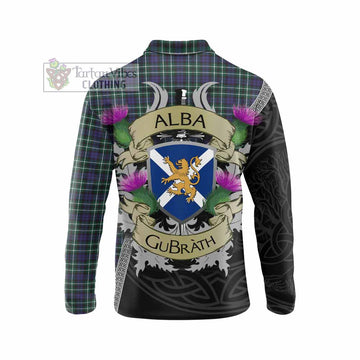 Allardice Tartan Family Crest Long Sleeve Polo Shirt Lion Rampant Royal Thistle Shield Celtic Inspired - Tartan Vibes Clothing