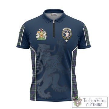 Allardice Tartan Zipper Polo Shirt with Family Crest and Lion Rampant Vibes Sport Style