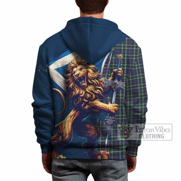 Allardice Tartan Family Crest Hoodie with Scottish Majestic Lion - Tartan Vibes Clothing