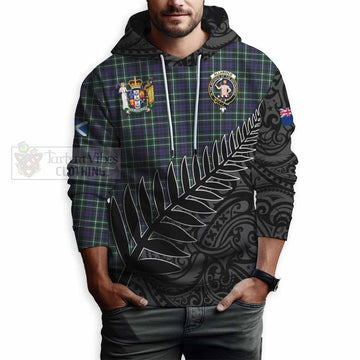 Allardice Crest Tartan Hoodie with New Zealand Silver Fern Half Style - Tartan Vibes Clothing