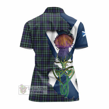 Tartan Vibes Clothing Allardice Tartan Family Crest Women's Polo Shirt Scottish Thistle Celtic Inspired
