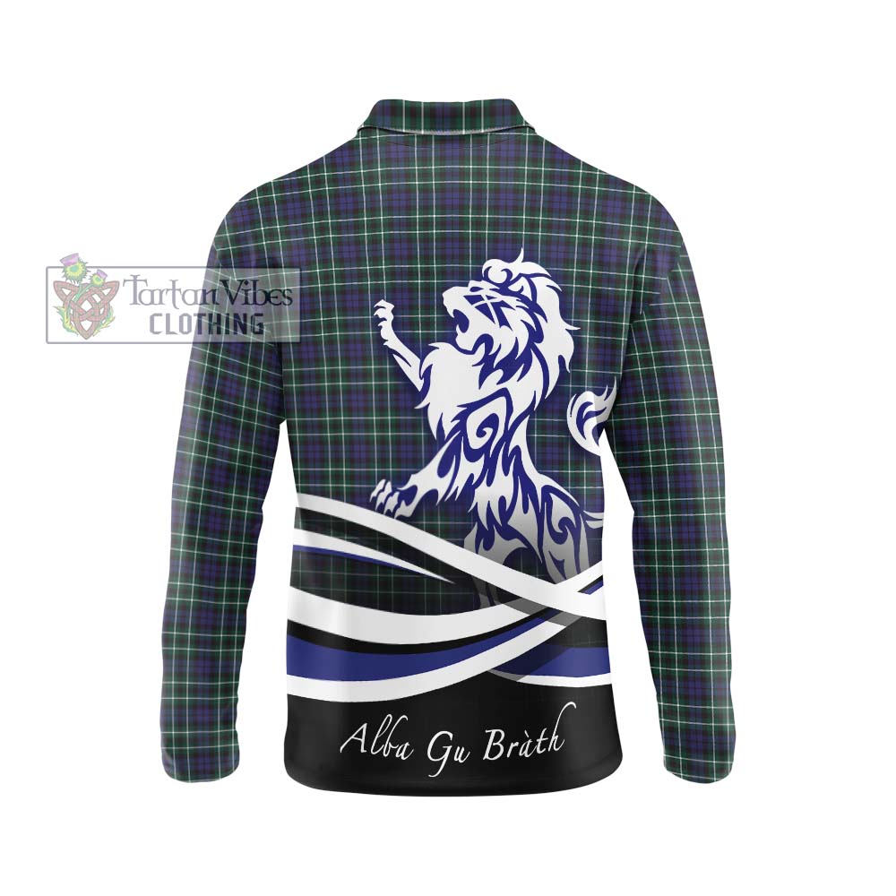 Allardice Tartan Long Sleeve Polo Shirt with Alba Gu Brath Regal Lion Emblem - Tartan Vibes Clothing