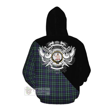Allardice Tartan Cotton Hoodie with Family Crest and Military Logo Style Pullover Hoodie - Tartan Vibes Clothing