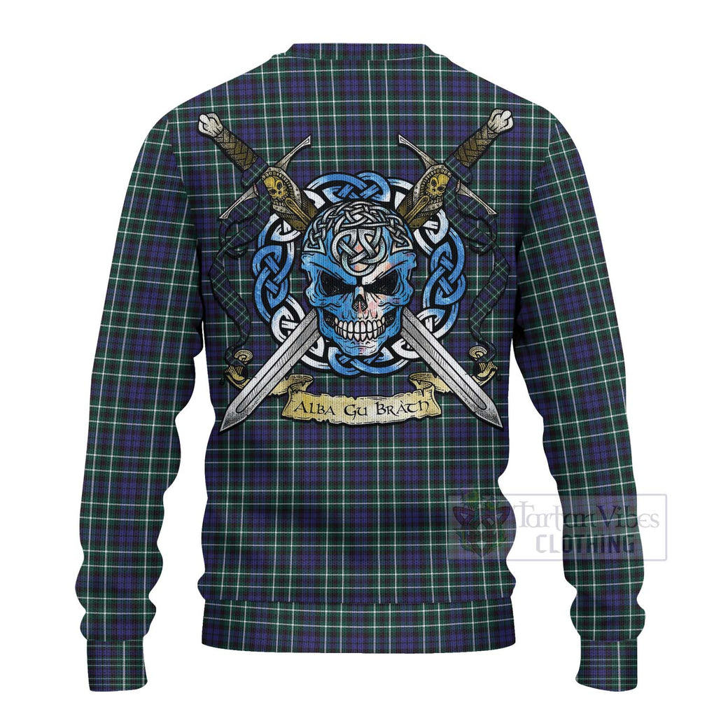 Allardice Tartan Ugly Sweater with Family Crest Celtic Skull Style - Tartan Vibes Clothing