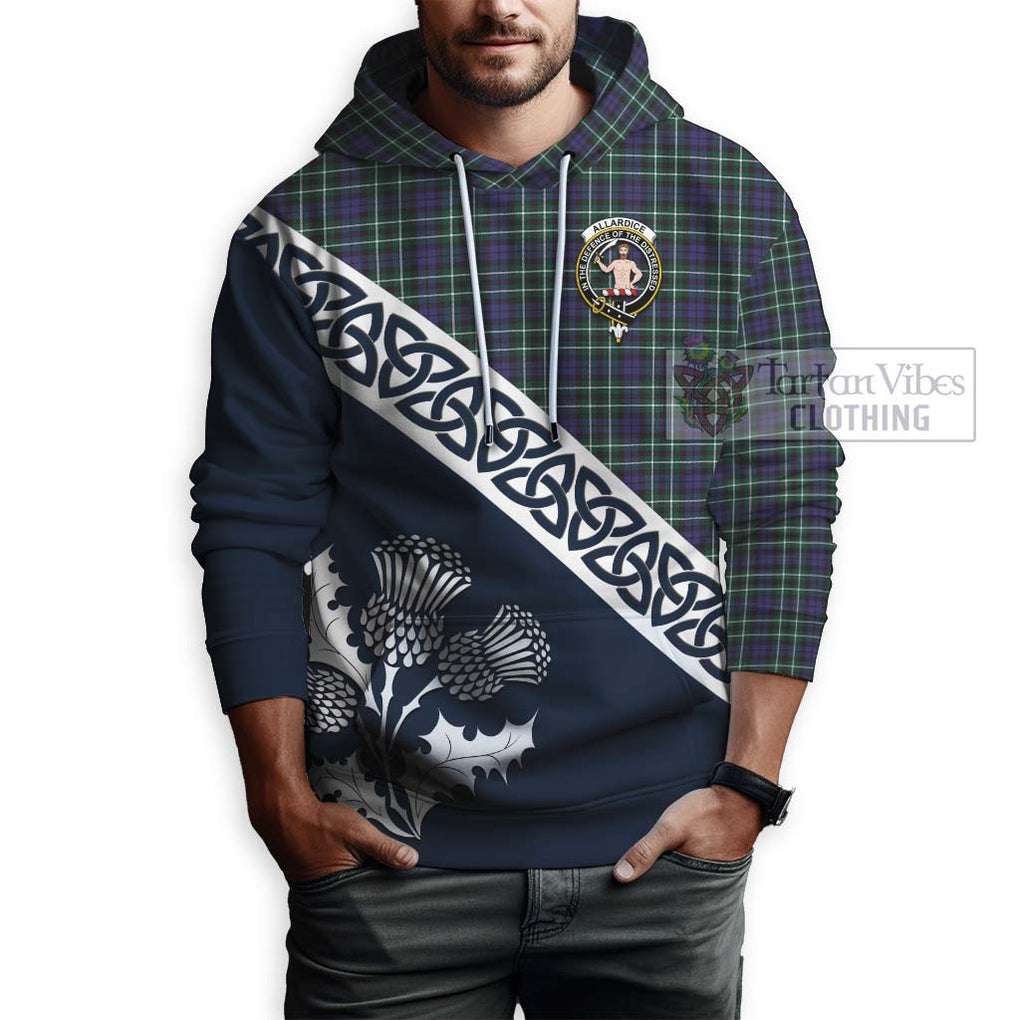 Allardice Tartan Hoodie Featuring Thistle and Scotland Map - Tartan Vibes Clothing