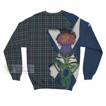 Tartan Vibes Clothing Allardice Tartan Family Crest Sweatshirt Scottish Thistle Celtic Inspired