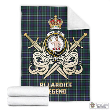 Allardice Tartan Blanket with Clan Crest and the Golden Sword of Courageous Legacy