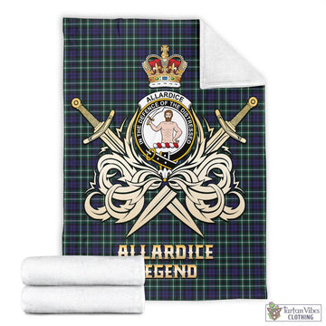 Allardice Tartan Blanket with Clan Crest and the Golden Sword of Courageous Legacy - Tartan Vibes Clothing