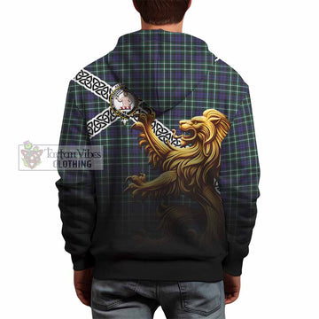 Allardice Crest Tartan Hoodie with Golden Lion Emblem Celtic Style - Tartan Vibes Clothing