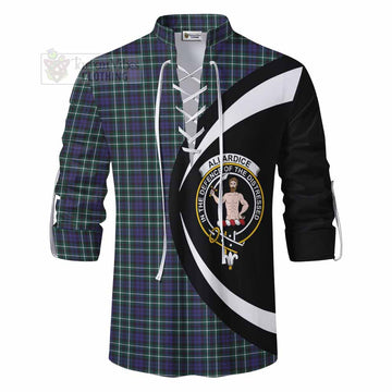Allardice Tartan Ghillie Kilt Shirt with Family Crest Circle Style - Tartan Vibes Clothing