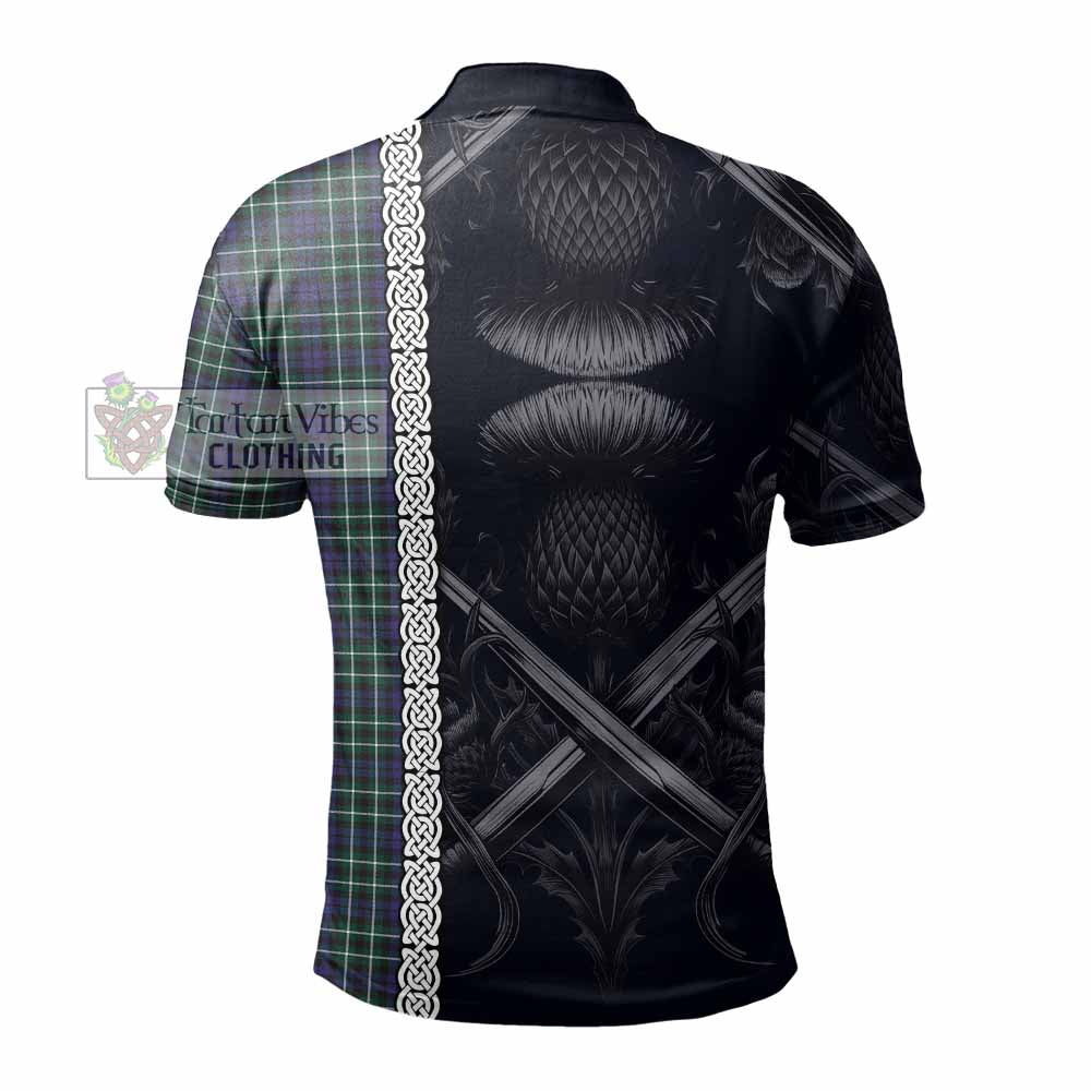 Allardice Tartan Polo Shirt with Family Crest Cross Sword Thistle Celtic Vibes - Tartan Vibes Clothing