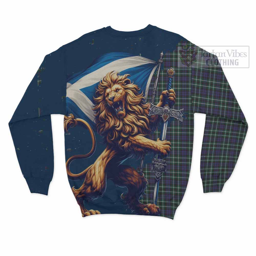 Allardice Tartan Family Crest Sweatshirt with Scottish Majestic Lion - Tartan Vibes Clothing