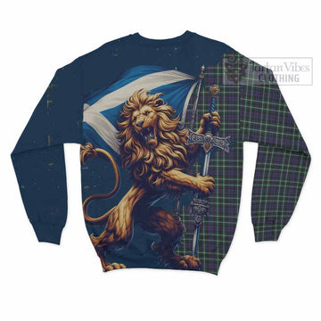 Allardice Tartan Family Crest Sweatshirt with Scottish Majestic Lion - Tartan Vibes Clothing