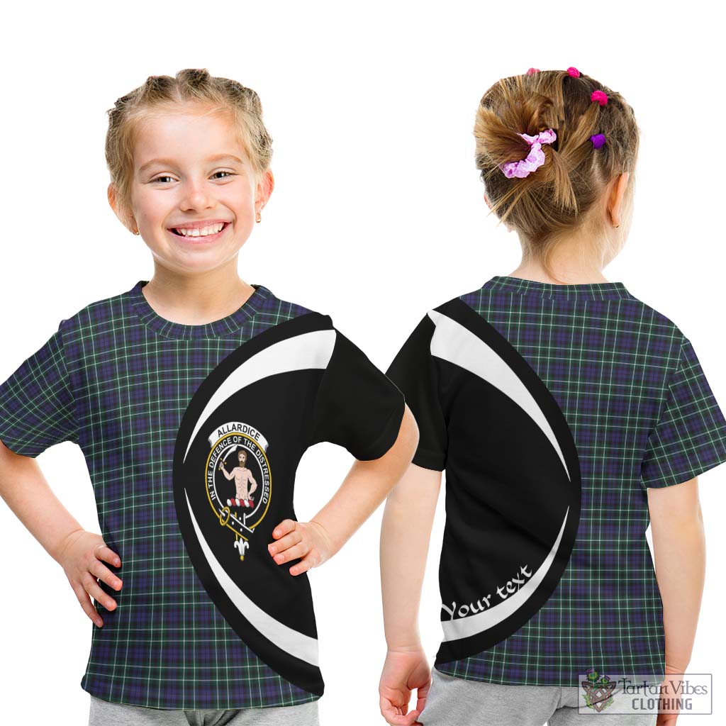 Allardice Tartan Kid T-Shirt with Family Crest Circle Style - Tartan Vibes Clothing
