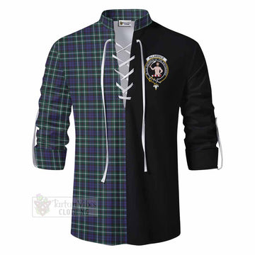 Allardice Tartan Ghillie Kilt Shirt with Family Crest and Half Of Me Style - Tartan Vibes Clothing