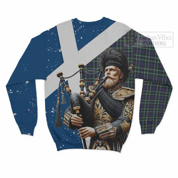 Allardice Tartan Sweatshirt with Family Crest Scottish Bagpiper Vibes - Tartan Vibes Clothing