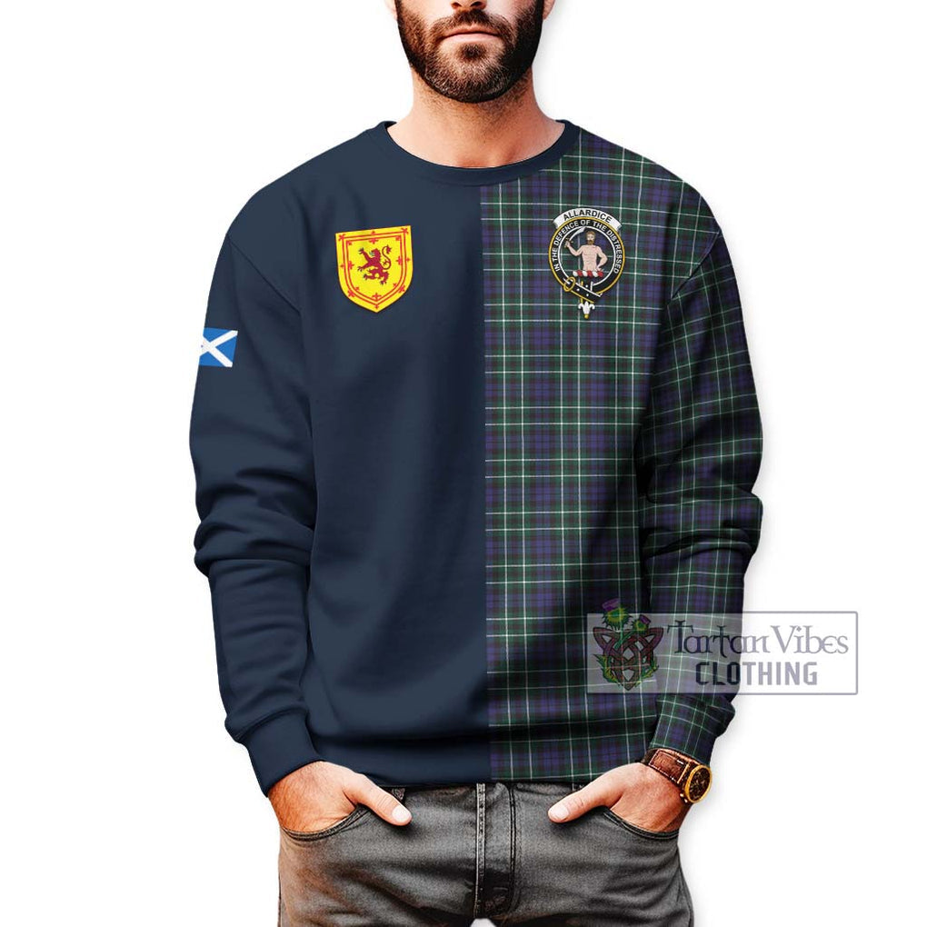Allardice Tartan Sweatshirt Alba with Scottish Lion Royal Arm Half Style - Tartan Vibes Clothing