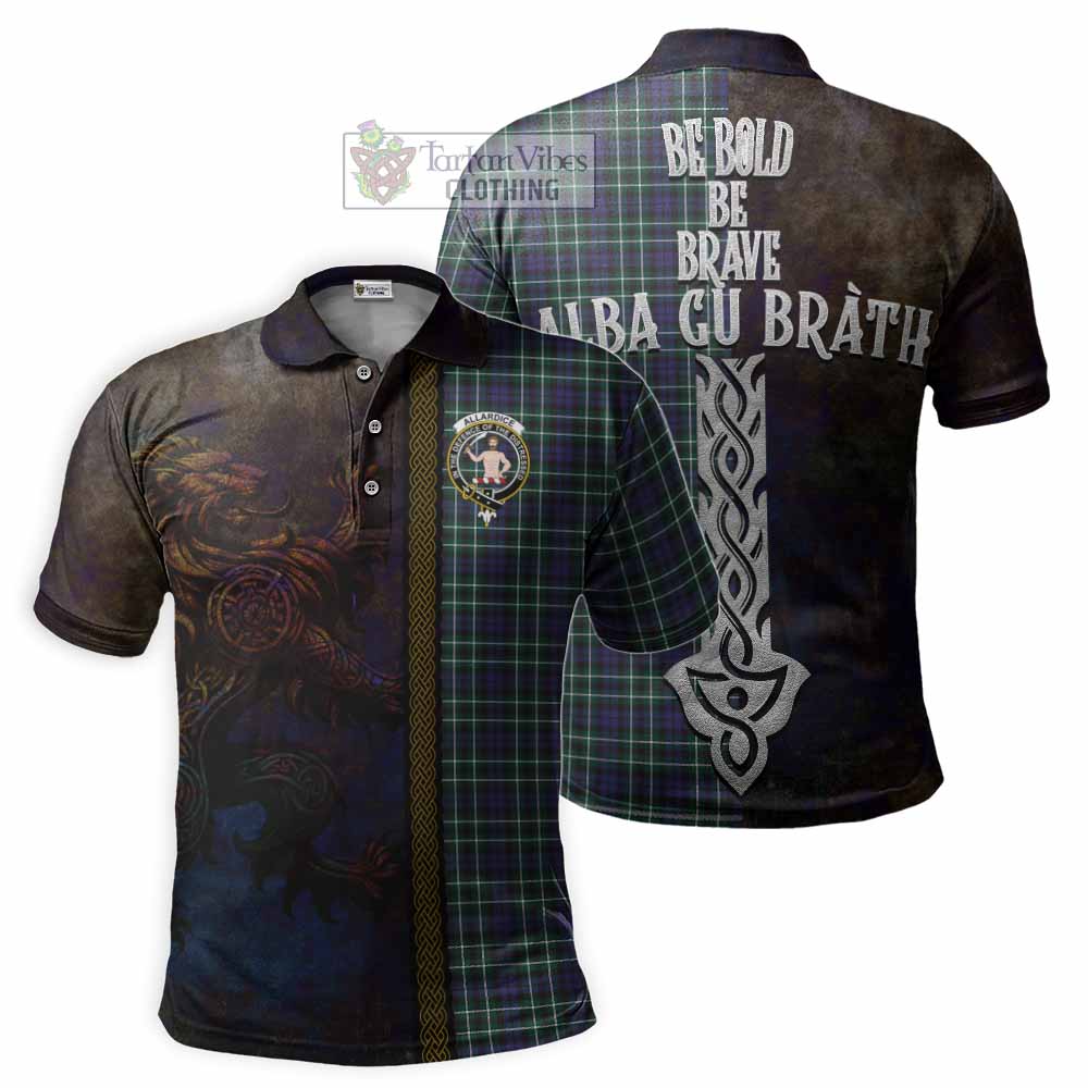 Tartan Vibes Clothing Allardice Tartan Family Crest Polo Shirt Alba Gu Brath Be Brave Lion Ancient Style