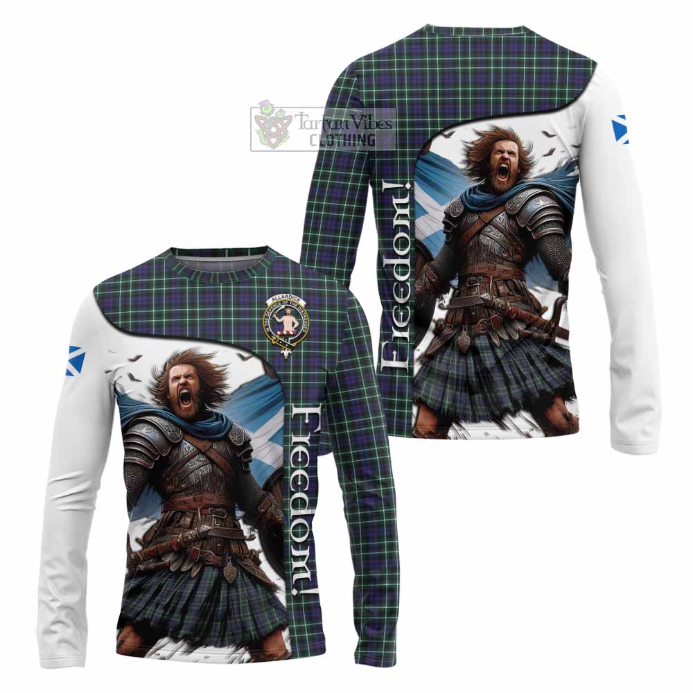 Tartan Vibes Clothing Allardice Crest Tartan Long Sleeve T-Shirt Inspired by the Freedom of Scottish Warrior