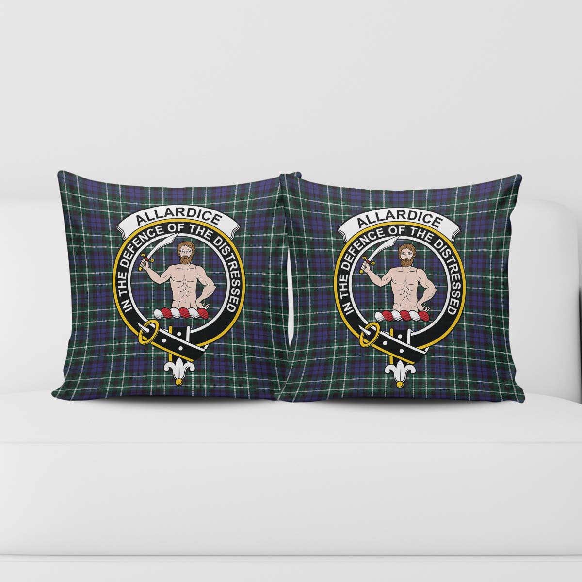 Allardice Tartan Pillow Cover with Family Crest - Tartanvibesclothing